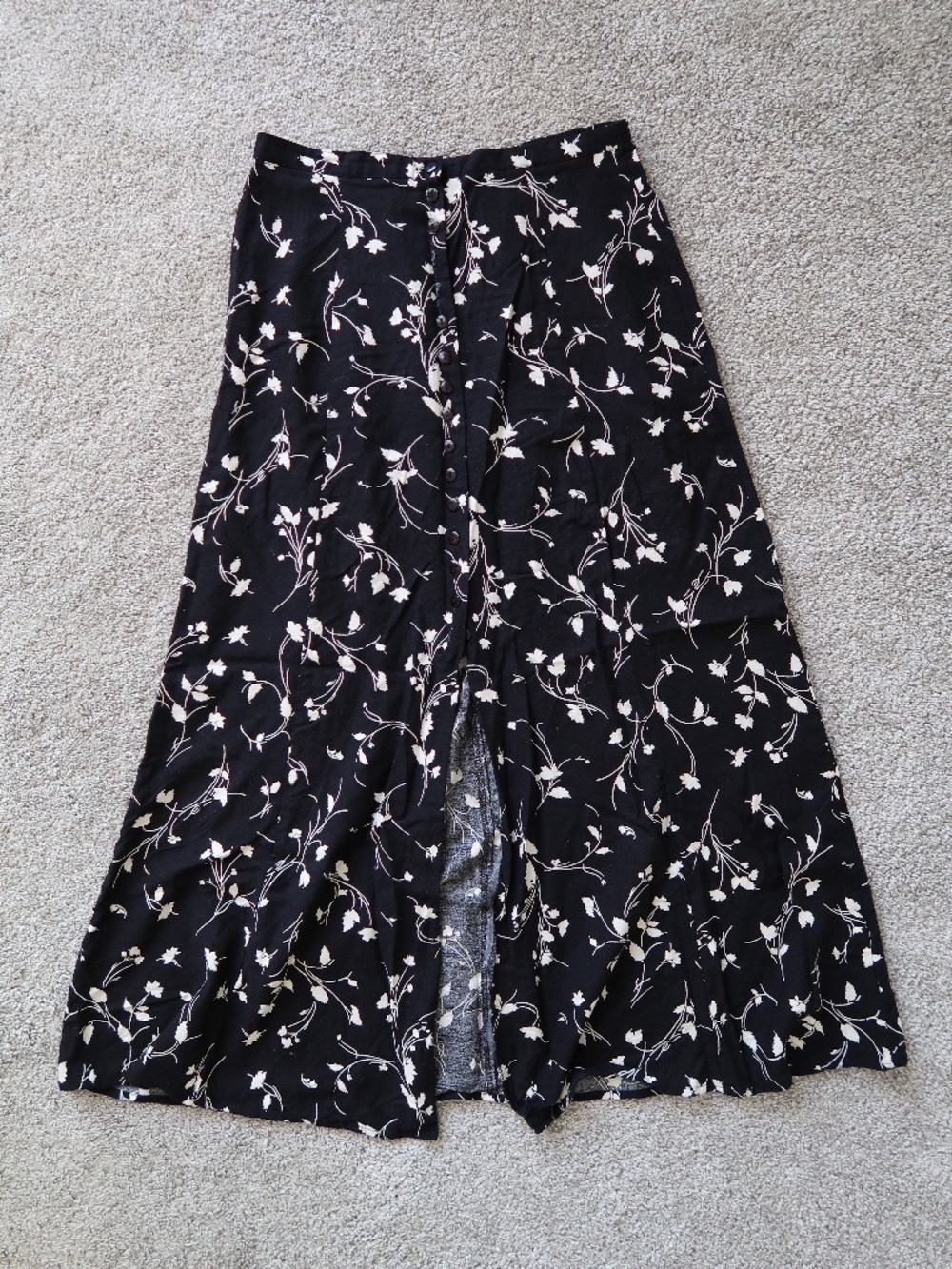 Floral Button Front Midi Skirt | Size Small